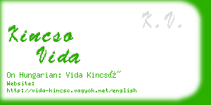 kincso vida business card